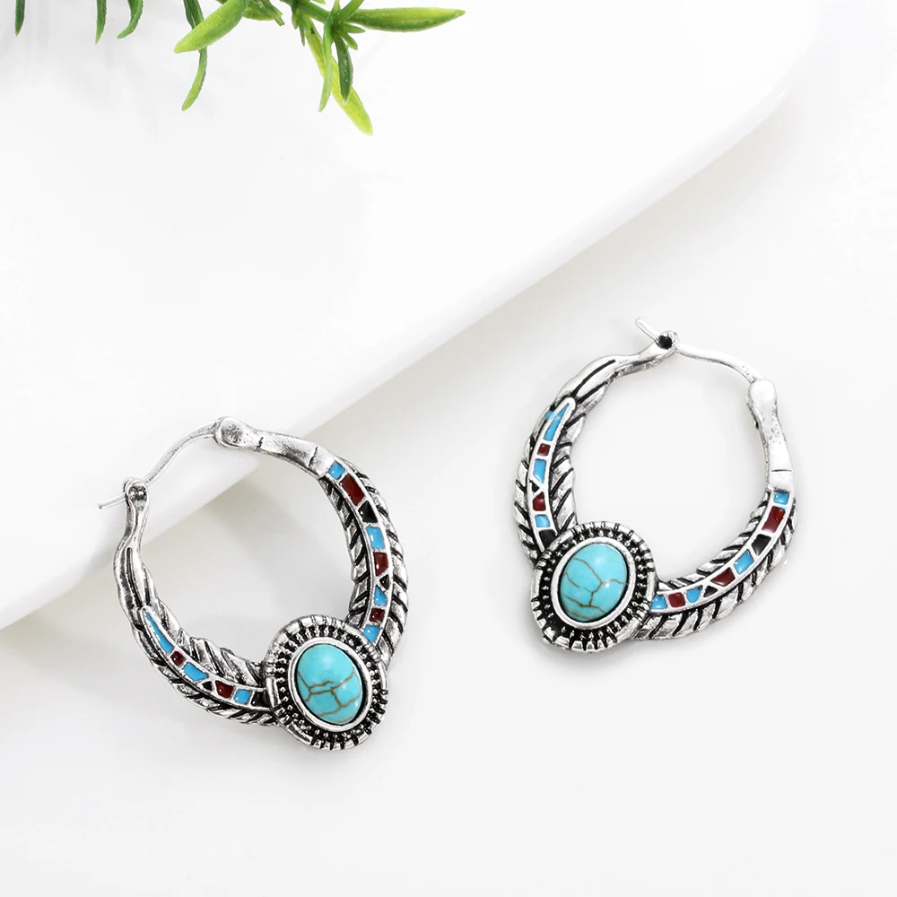 Новые богемные серьги Крючки из натурального камня Женские винтажные ювелирные