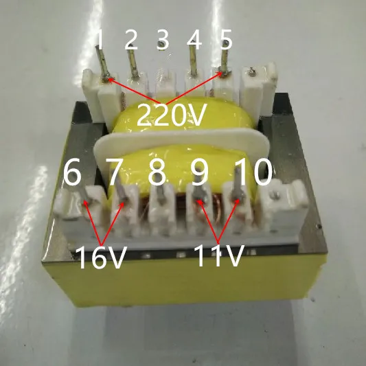 

Wuxi SEG Midea электрический водонагреватель силовой трансформатор EI4120-5VA 4 + 5 pin 220 V/16V11V