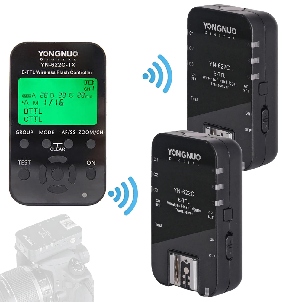 YONGNUO YN622 YN622C KIT TTL комплект триггера вспышки Передатчик x1 + 2x приемники