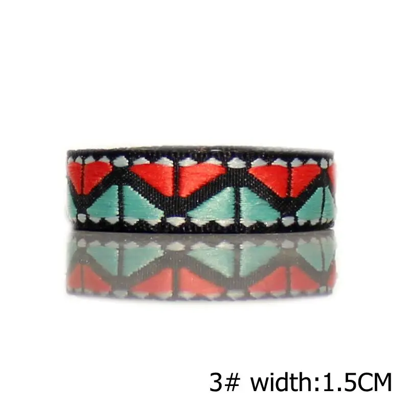 3-- 1.5CM 8 ярдов/партия, Новое поступление, национальная жаккардовая лента для одежды, на заказ, сделай сам, ручная работа, для шитья, собачий ошейник, декоративные серьги, аксессуар, кружево - Цвет: 3-- 1.5CM