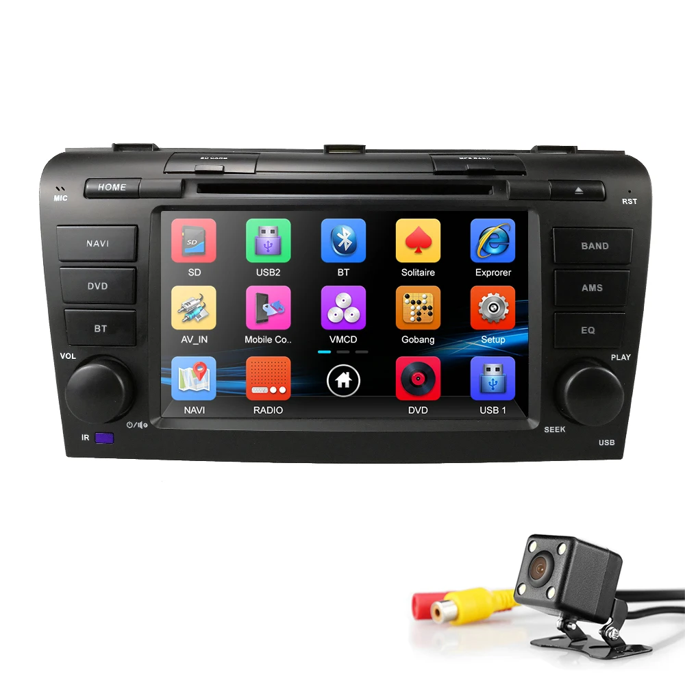 Автомобильный dvd-плеер с ОС WinCE 6,0 подходит для Mazda 3 gps навигация 2Din рулевое колесо 800*480 SD радио Bluetooth ТВ DAB+ коробка DVB-T камера заднего вида