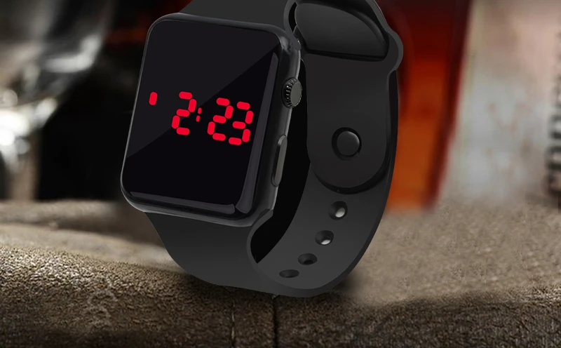 Спортивные цифровые часы для мужчин и женщин, армейские фитнес-часы со светодиодным дисплеем с датой и квадратным циферблатом, силиконовый браслет, электронные детские часы для мальчиков