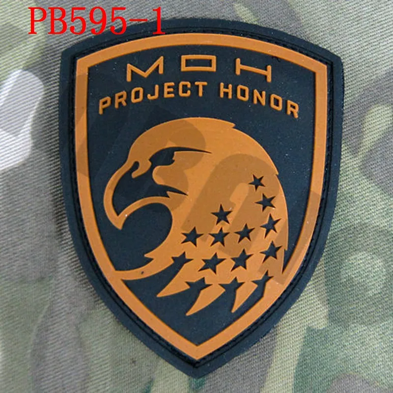 PB595 Tan 3D ПВХ патч медаль честь проект Honor Резиновый патч - Цвет: PB595 Tan