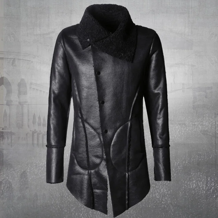 2016 Новинка зима осень бренд PU кожаная куртка Мужская мотоцикл мужские тонкие