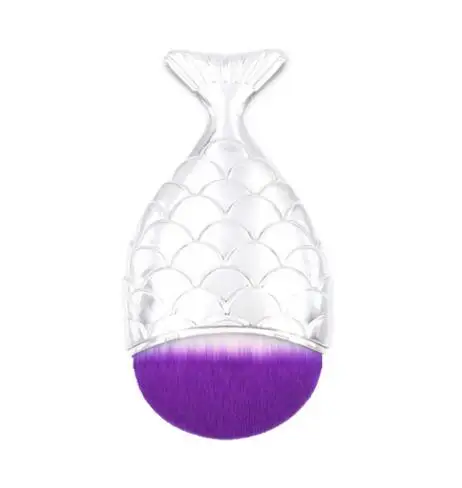 Sliver Кисть для макияжа русалки unicornio Fish Scale Румяна Косметическая Нижняя щетка пудра волоконная основа для волос набор кистей для макияжа и наборы - Handle Color: Sliver