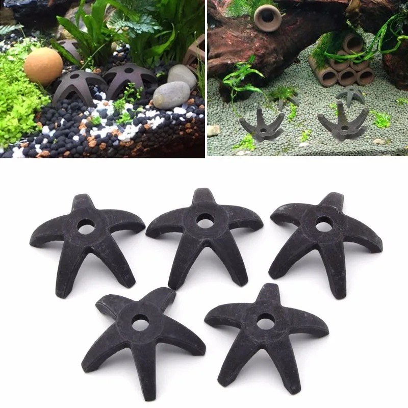 5pcs Redware Aquarium Starfish Hiding Cave Decoration Shrimp Fish House Shelter Moss Grass Carrier Tank Ornament | Дом и сад