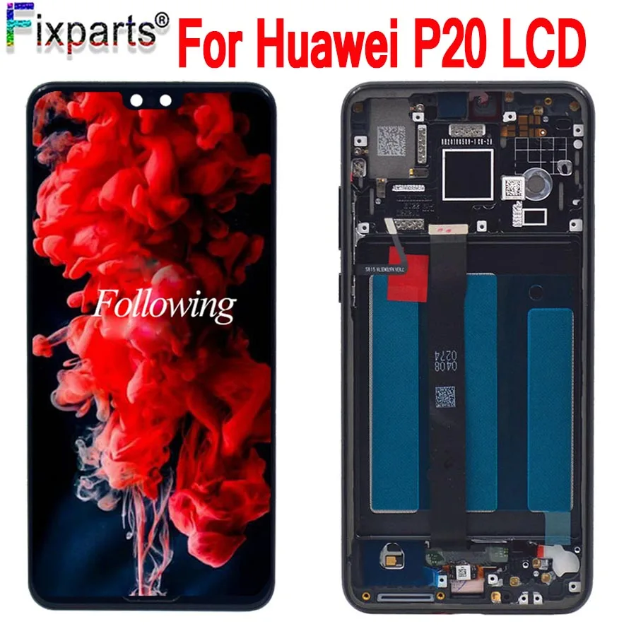 Для Huawei P20 ЖК дисплей + сенсорный экран дигитайзер сборка Замена для EML L09 L22 L29