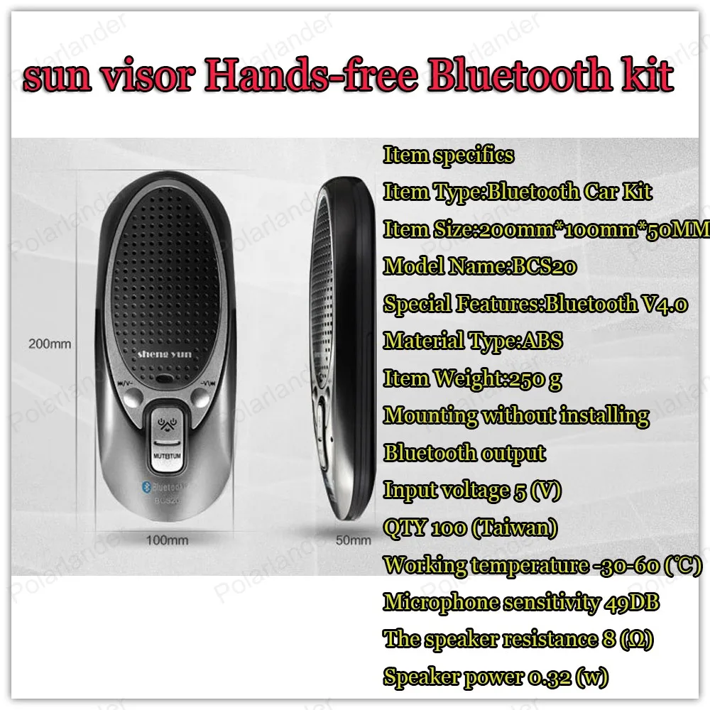 Высокое качество Новый Bluetooth мини-автомобиль-Стайлинг hands-free автомобильный V4.0 + EDR
