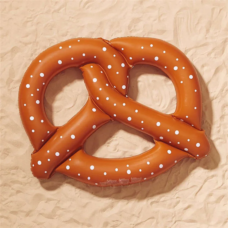 

Adult Kids PVC Inflatable Swimming Rings Bagel Bread Shape Swimming Pool Floats Air Mattress Lovely Water Raft Water Sports Toys
