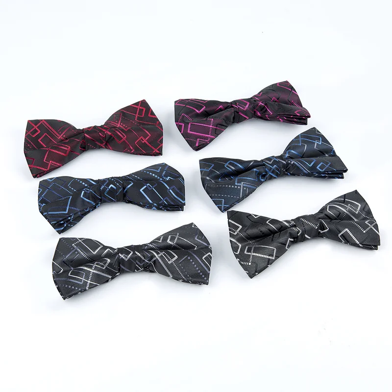 High Quality Bow Tie Silk Jacquard Geometric Figure Black Red Blue Bowtie Business Casual Graduation Company Party Holiday gifts |