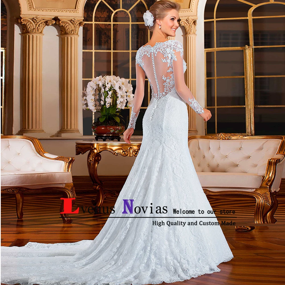 Vestido de noiva sereia Дешевое кружевное свадебное платье русалки 2018 сексуальное с v