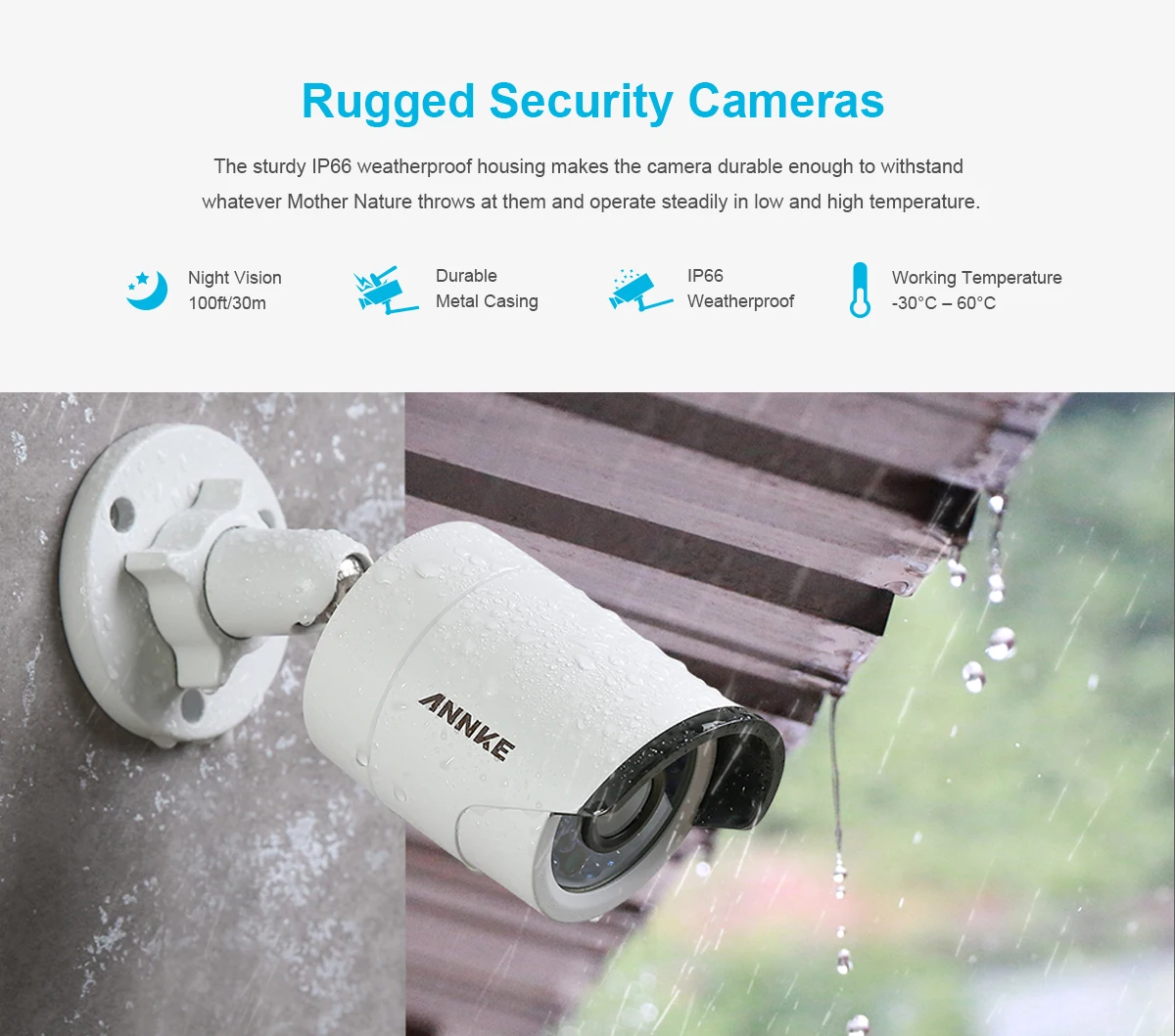 ANNKE HD 8CH 4K POE NVR 4pcs 1080P Network POE IP Camera Video VCA Security Camera System Indoor Outdoor Security POE CCTV Kits