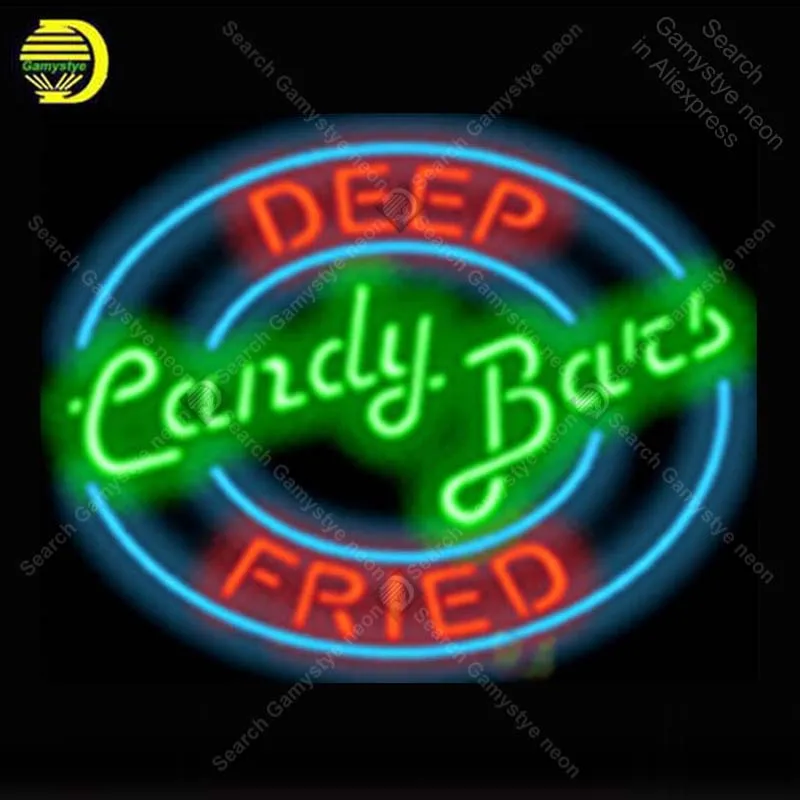 

Candy Bats Deep Fried NEON LIGHT SIGN Neon Sign lamp REAL GLASS Tube BEER PUB Store Display Handcraft Iconic Sign