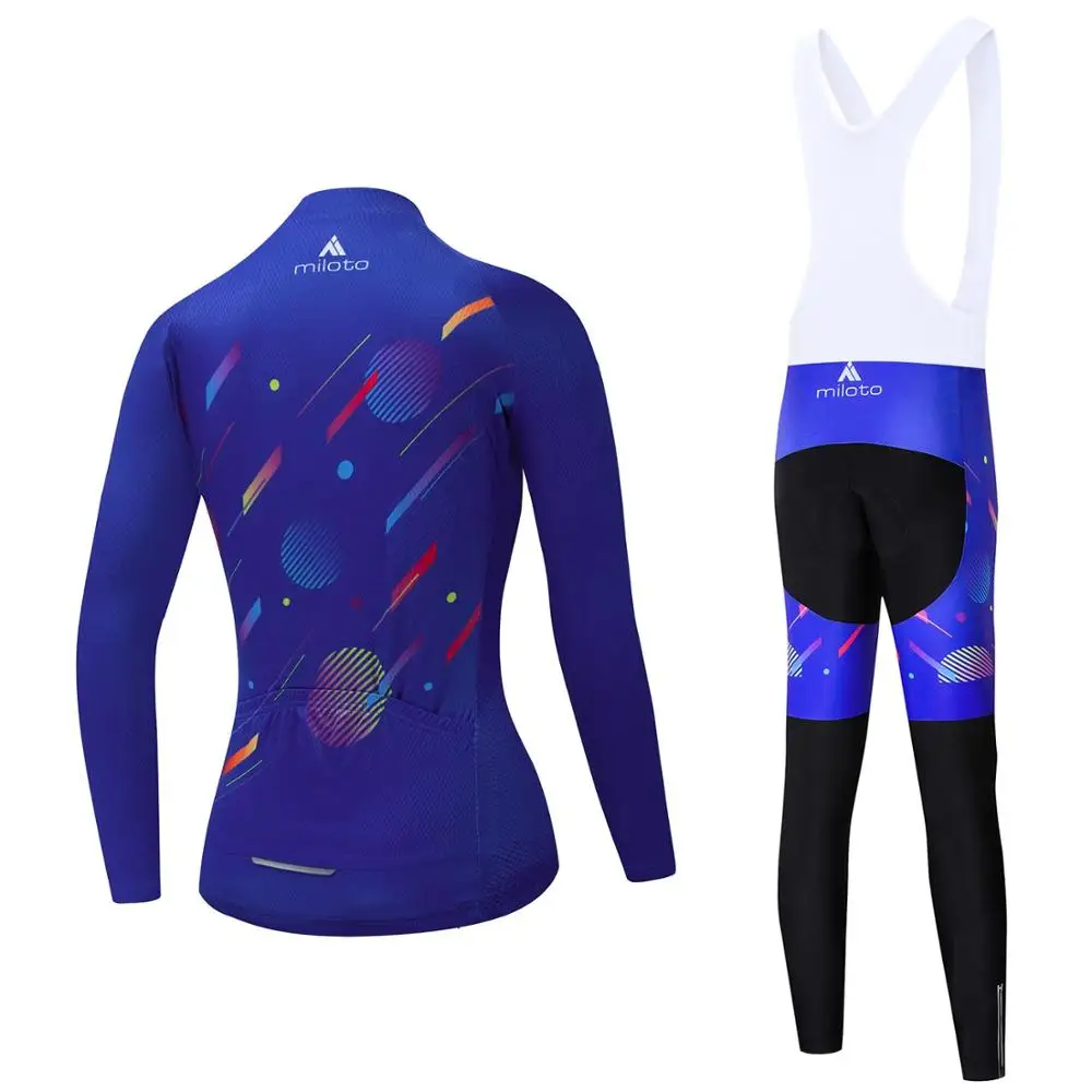 MILOTO Pro Women Cycling Set Spring Quick Dry Jersey Bib Long Sleeve Breathable Mountain Bike Clothes Ropa Ciclismo | Спорт и