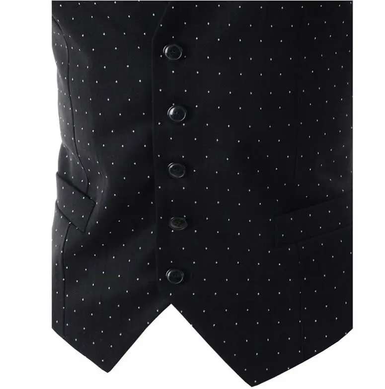 

Classic Plaid Dot Mens Suit Vest V-Neck Casual Slim Fit Vests Male Sleeveless Suit Waistcoat Formal Wedding Dress Vests For Men