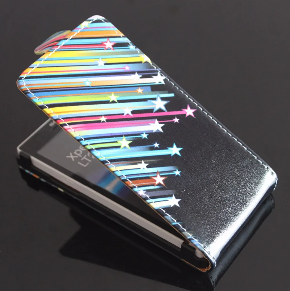 Rainbow Star Дизайн кожа флип Стенд сумка кожного покрова чехол для Sony Xperia S LT26i Телефон