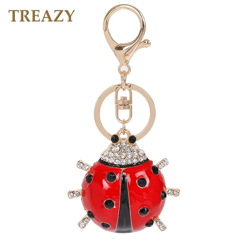 Модная подвеска в виде божьей коровки брелок для ключей золотого цвета с