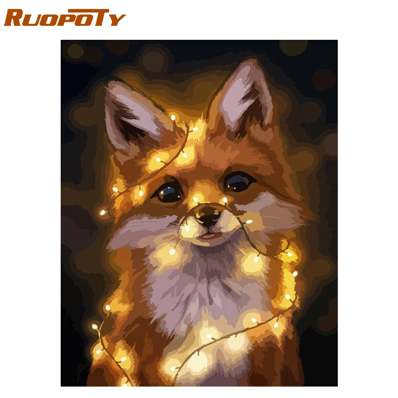 1663 RUOPOTY 60x75 см рамка черепаха Сделай Сам картина по номерам набор Раскраска по номерам Современная Настенная художественная картина по номерам домашний декор искусство - Цвет: 1663