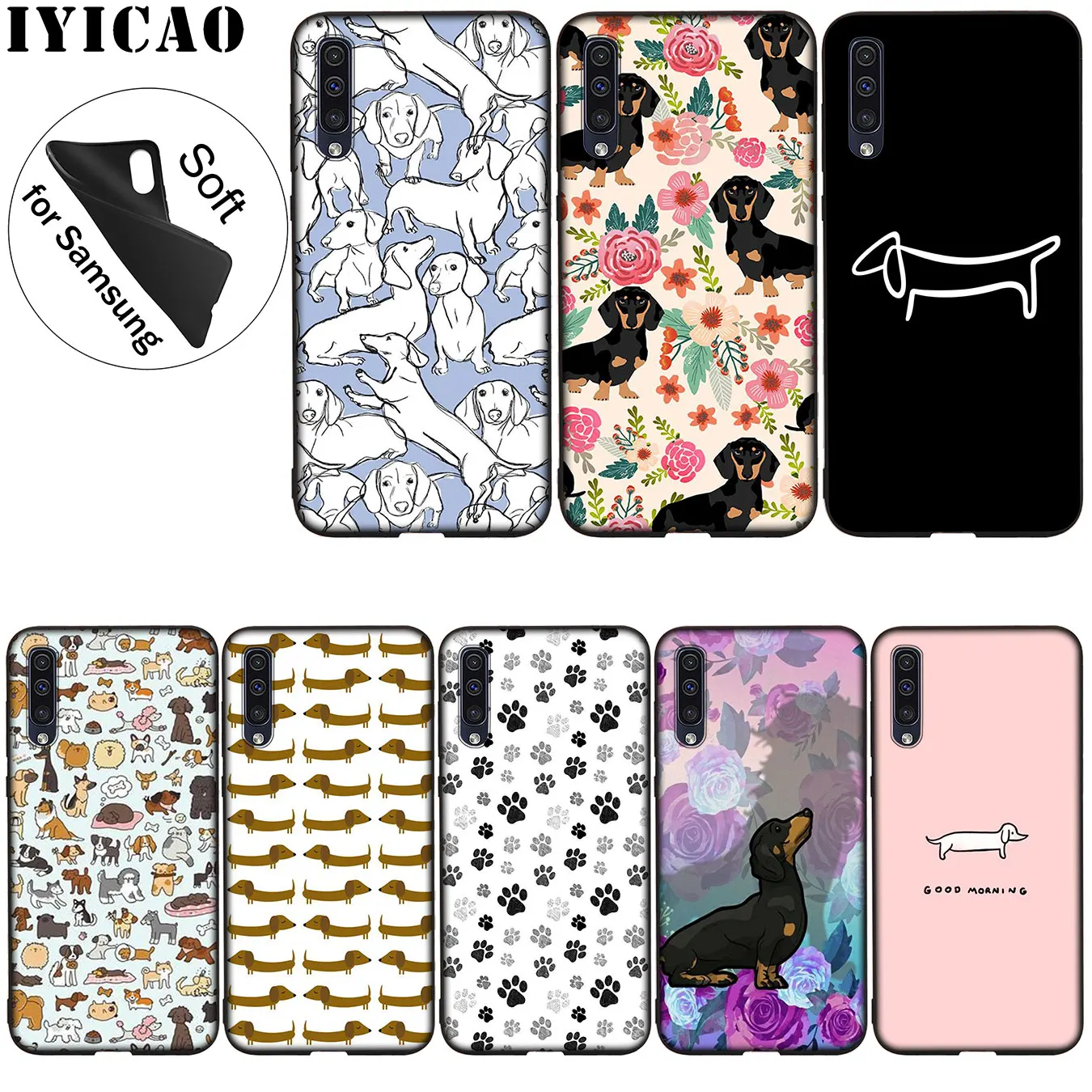 IYICAO животные милые собаки такса Мягкий силиконовый чехол для Samsung Galaxy A70 A60 A50 A40 A30