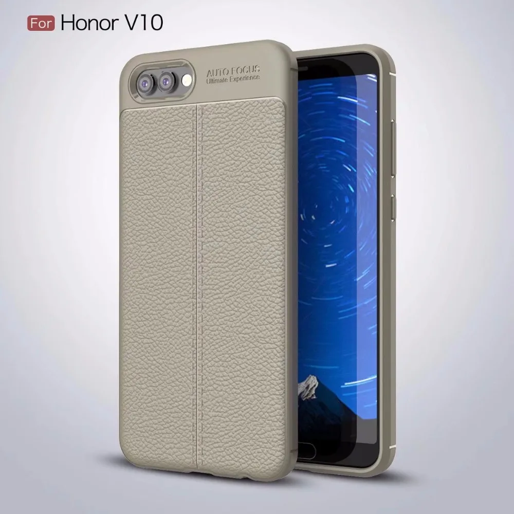 

Luxury High Quality Dermatoglyph TPU Soft Leather Silicone Case For Huawei Honor V10 Phone protection Cases
