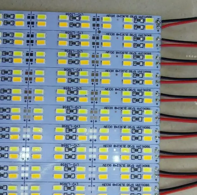 50 см 5630 led жесткая полоса двухрядная 72led белая и теплая dc12v лампа для шкафа без