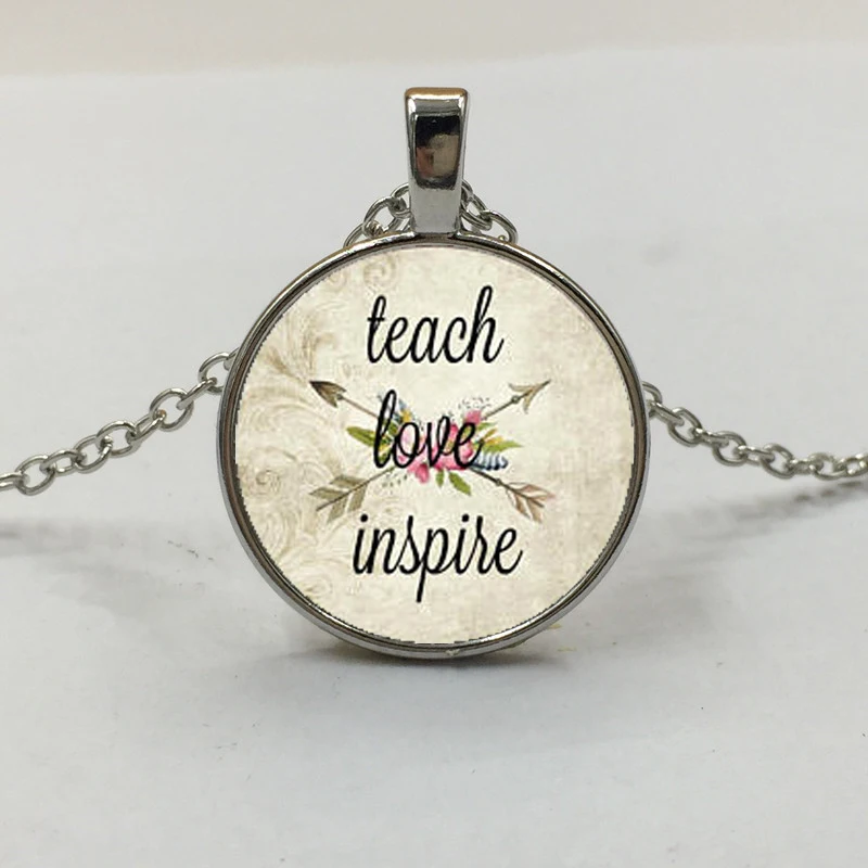 

TEACH LOVE INSPIRE,Teacher jewelry,Teach Love Inspire charm,Gift for Teacher,Daycare provider, Teacher charm necklace