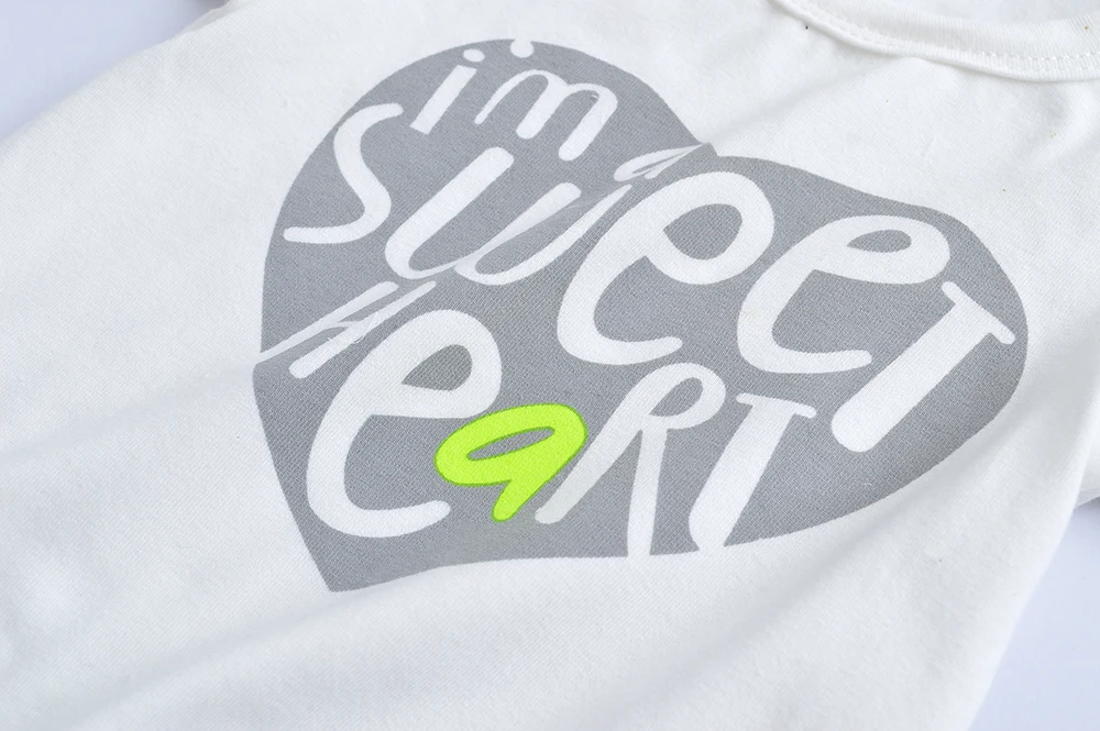 Комплект одежды для новорожденных девочек хлопковая футболка с надписью + штаны