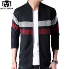 MIACAWOR мужской свитер, модный полосатый кардиган, Мужской осенне-зимний флисовый теплый свитер, Повседневный шерстяной свитер, трикотажное пальто, Y140