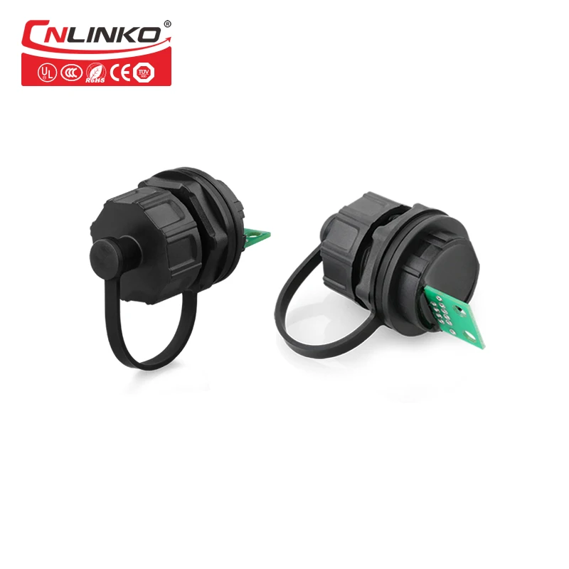 Разъем CNLINKO RJ45 с одним двойным портом AC DC ethernet порты сигналом провода для сварки