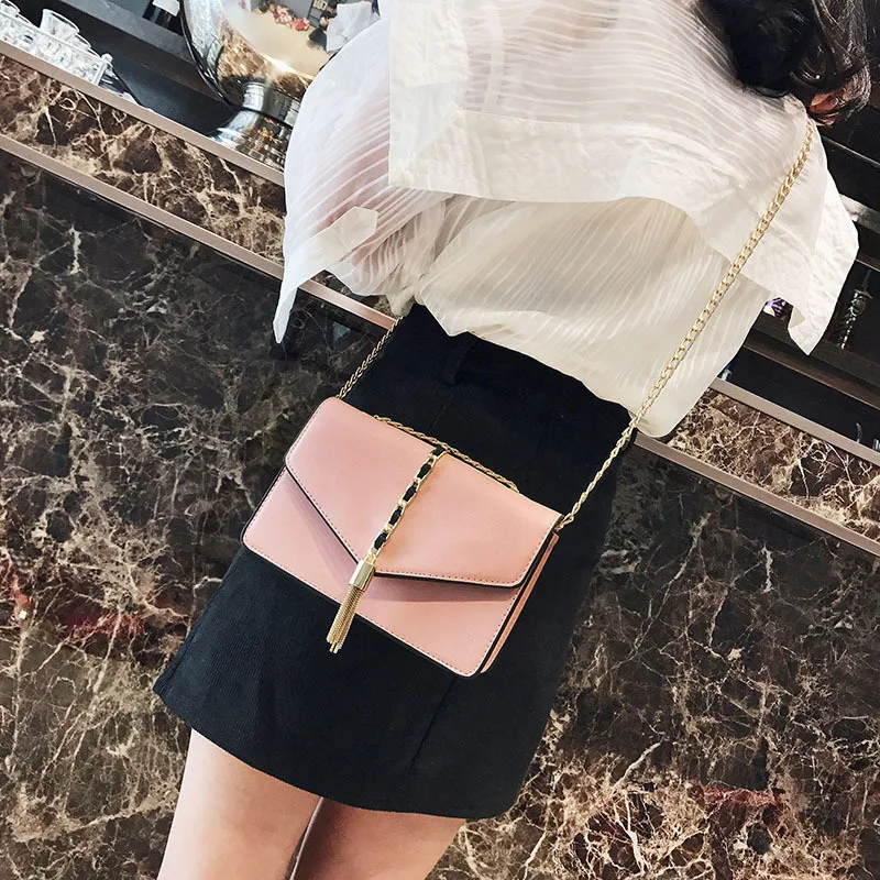 Цепь модные Универсальные женские кисточкой мешок Новинка 2017 сумки Crossbody сумка