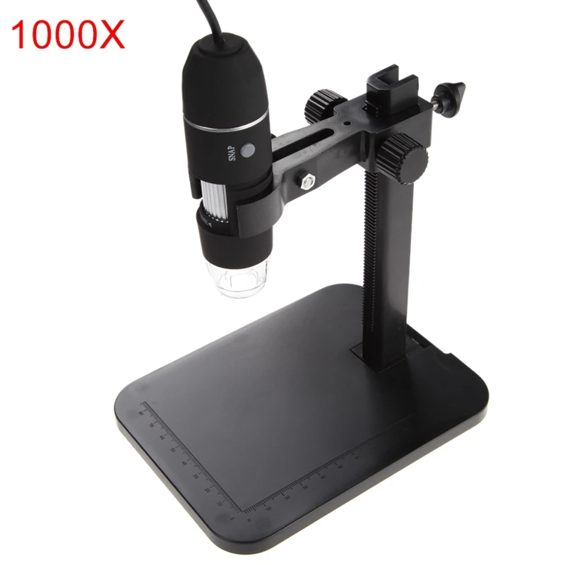 A Профессиональный USB цифровой микроскоп 1000X800X8 светодиодный 2MP электронный микроскоп Эндоскоп увеличительная камера лупа+ подъемная стойка - Цвет: A