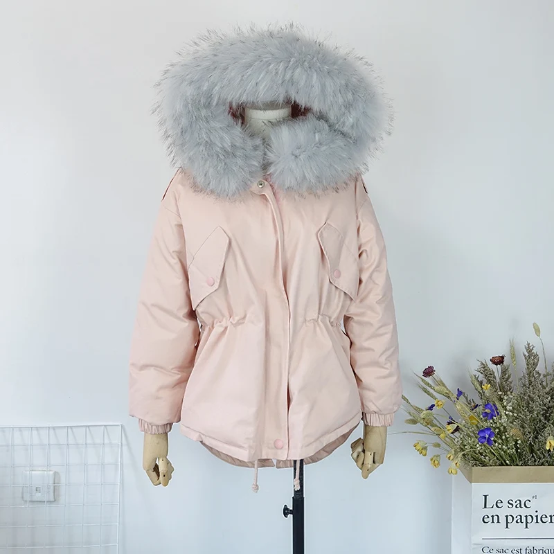 AKSLXDMMD Student Casual BF style Loose Parka Cotton Coat Women 2019 New Winter Big Fur Collar Hooded Thick Jacket LH1160 | Женская