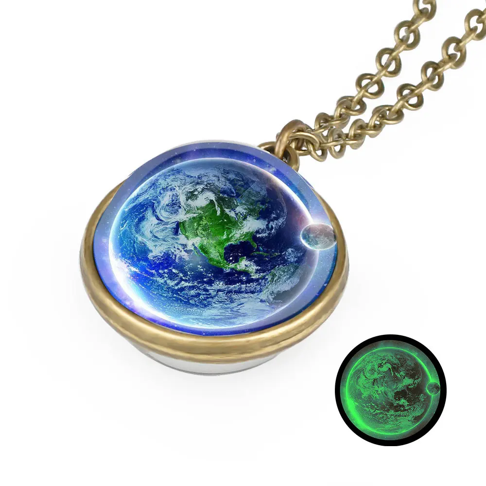Двойной художественный кулон ювелирные изделия с картинами стекло Вселенная