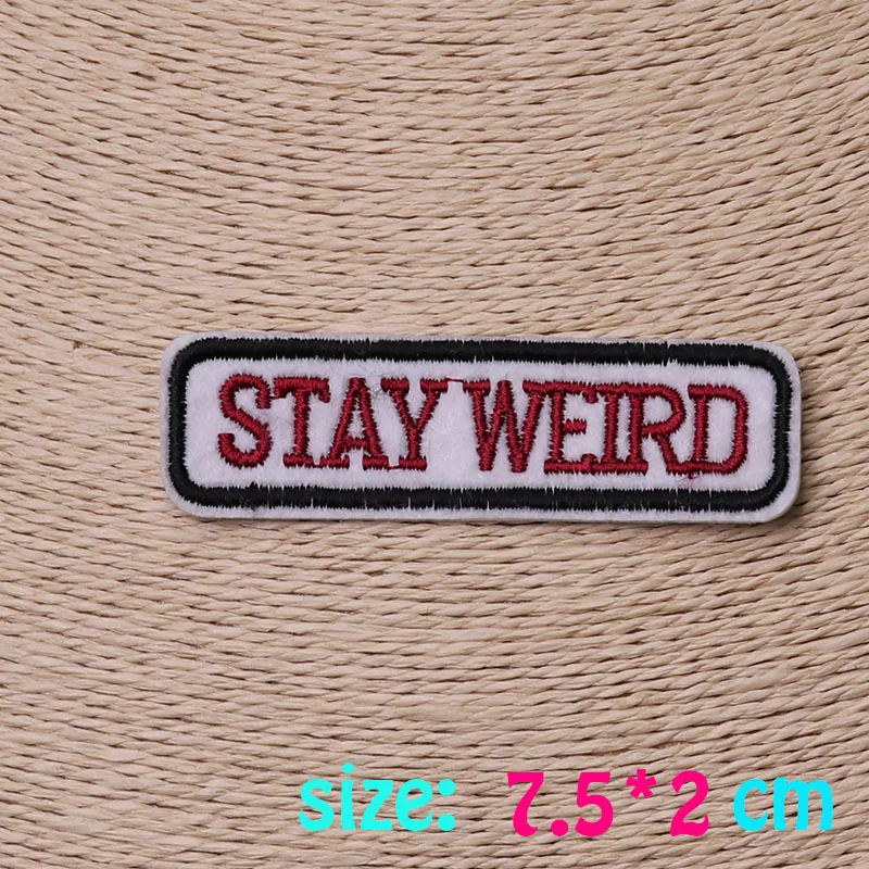 1 шт. письмо оставайтесь странным утюгом на вышитые патч для ткани мультфильм
