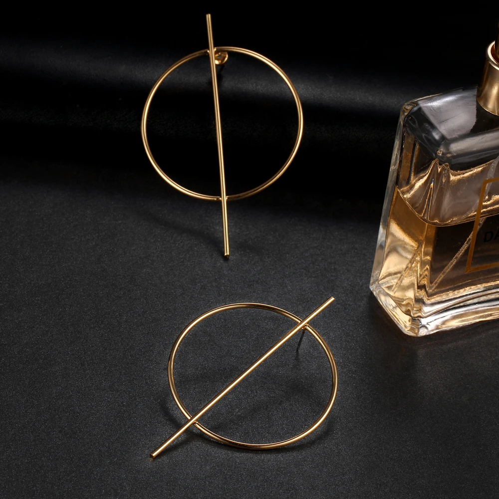 Если я стимпанк простой стильный большой круглый круг обруч серьги ювелирные