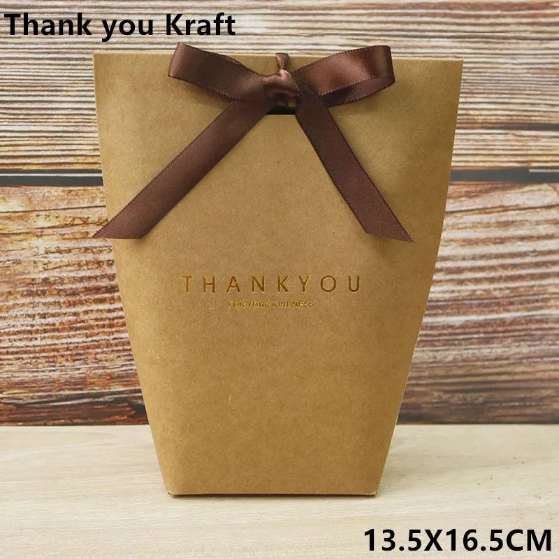 L Thank you kraft 20/40 шт. высококлассные черный бронзового цвета "," Конфеты Сумочка для драже французский спасибо свадьба брак сувениры картонная подарочная коробка - Цвет: L Thank you kraft
