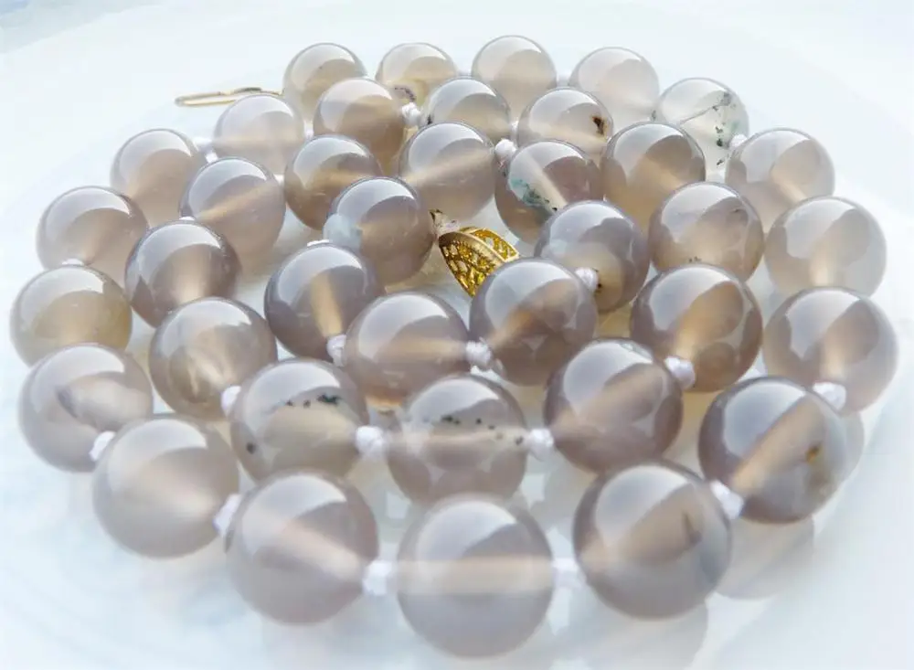6 мм AAA новинка серый агат круглый широкий бусины ожерелье 18 &quot|bead necklace|necklace vintagebead