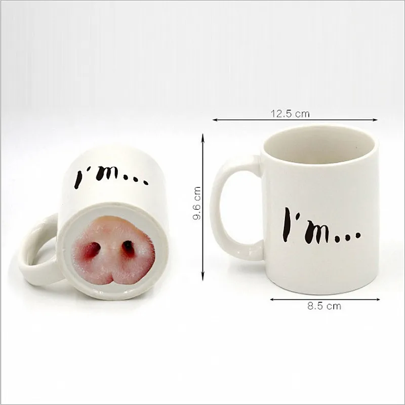 Креативная керамическая кружка I'm Piggy кофейная чашка молочная чайная держатель
