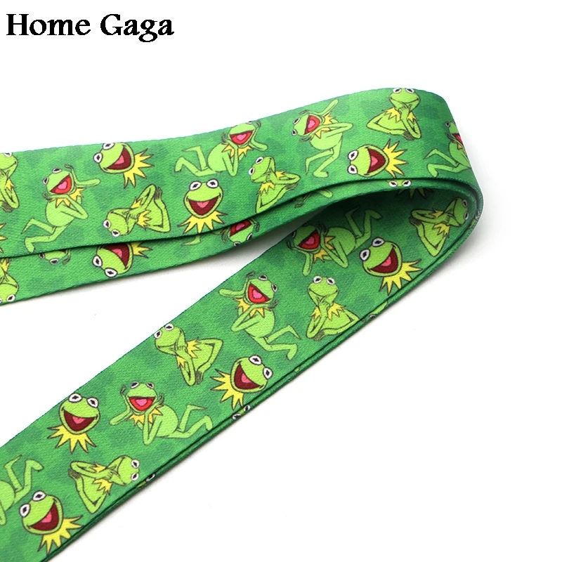 D0341 Homegaga лягушонок Кермит мультфильм ключевые теги ремень лента для беджей для детей Ключ ID карты карта в тренажерный зал телефон USB держатель значка "сделай сам"