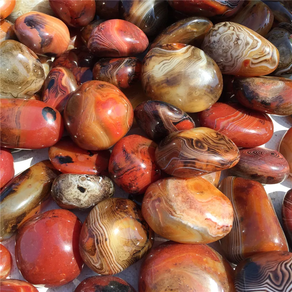 Polished Natrual Sardonyx Stone Agate Palm Raw Gemstone Colorful Tumbled Crystal Healing Energy Mineral | Дом и сад