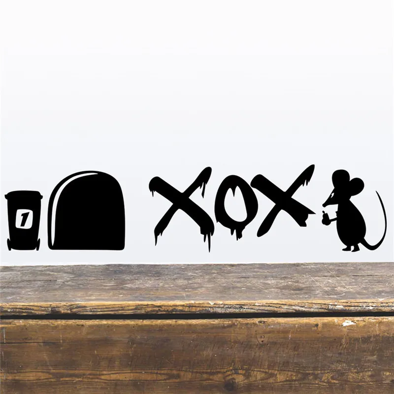 Мышь кот 3d яркое отверстие автомобильные наклейки на стену наклейка домашние