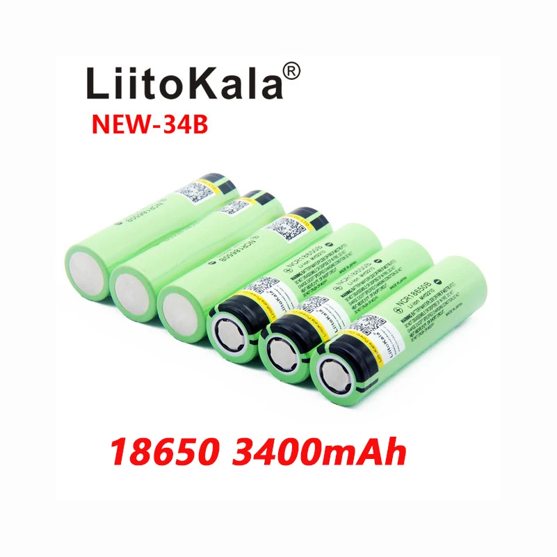 6pcs battery Умное устройство для зарядки никель-металлогидридных аккумуляторов от компании LiitoKala lii-500 ЖК-дисплей 3,7 V 18650 21700 зарядное устройство 3,7 V 18650 3400 мА/ч, INR18650 34B Li-Ion Батарея - Цвет: 6pcs battery