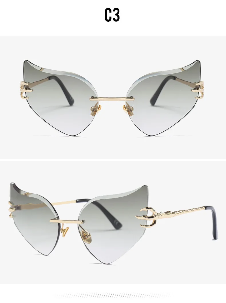 Emosnia, без оправы, кошачий глаз, солнцезащитные очки, Modis Oculos Feminino, крылья ангела, оттенки, Роскошные, солнцезащитные очки для женщин, фирменный дизайн