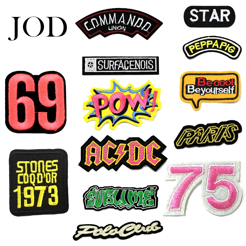 JOD, 13 шт., смешанные ACDC, железные нашивки для одежды, брендовые нашивки, аппликация для одежды, значок сделай сам, тканевые наклейки, логотип