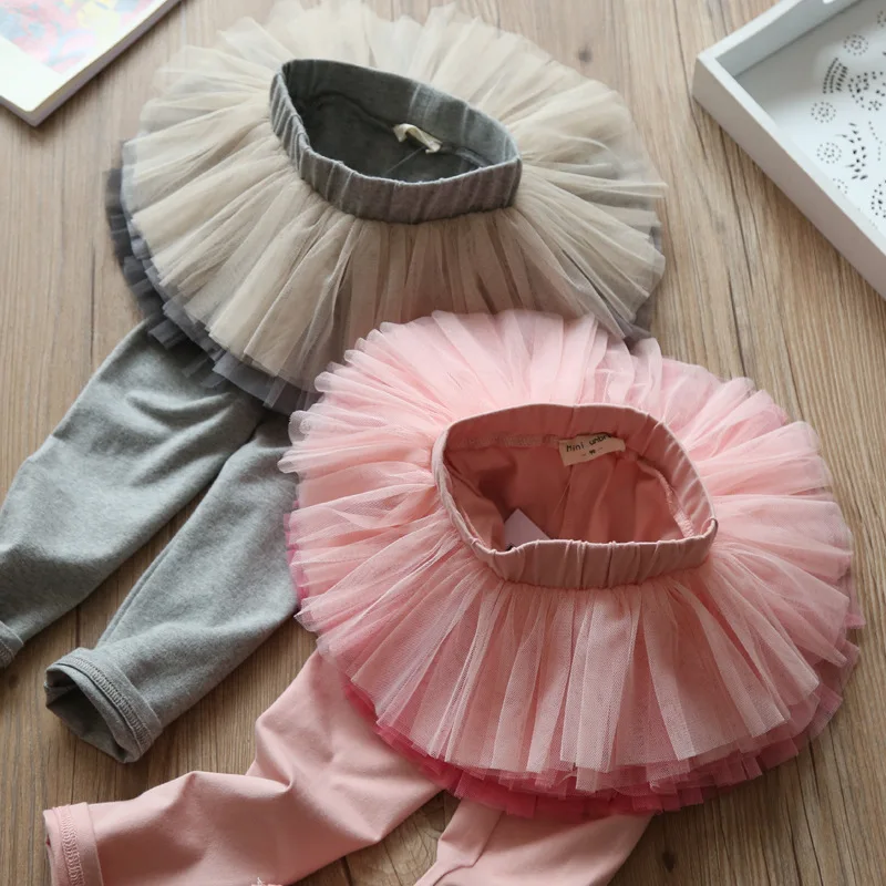 

DFXD Kids Pants 2018 Spring Korean Children Clothing Lace Skirt Girls Leggings New Fashion Skinny Full Length Trousers 2-8Years