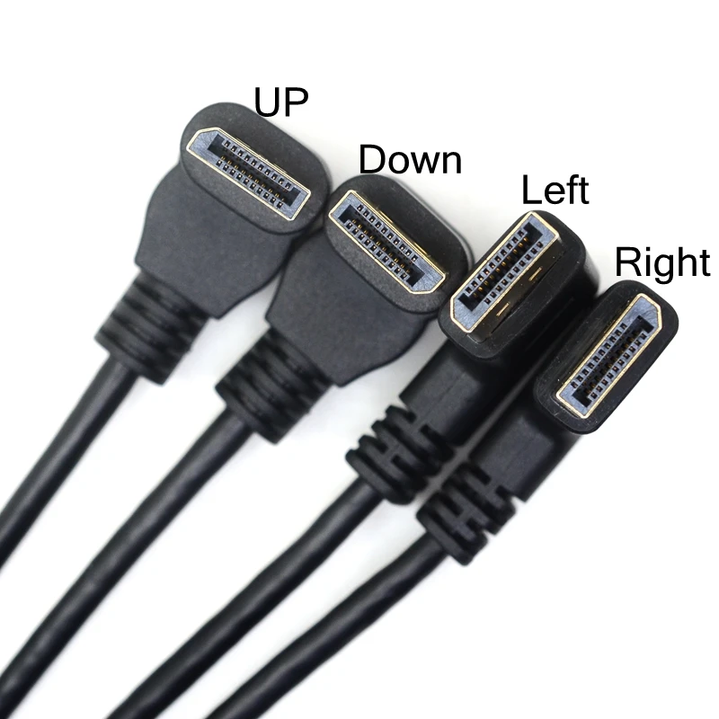 Удлинительный кабель со штекером DP вверх и вниз влево вправо угол 90 градусов в