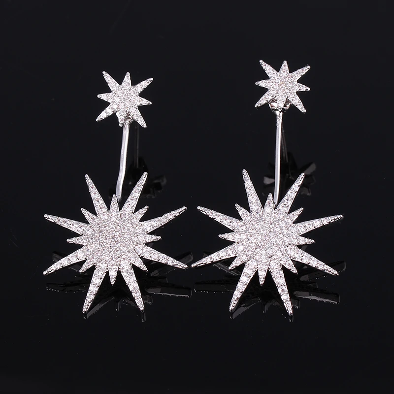 2 в 1 серьги манжеты с фианитом|cuff earrings|cuff earrings for womenearring cuff |