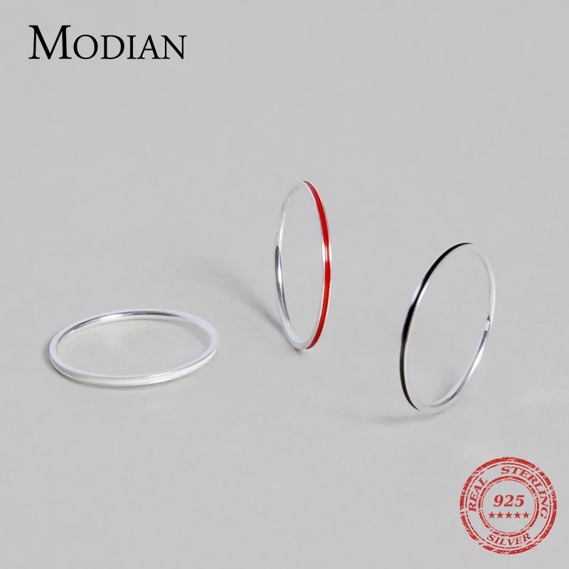 Modian новый стиль 100% Стерлинговое Серебро 925 Эмаль Очаровательные простые кольца