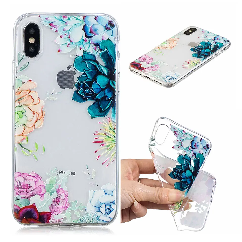 Милые Панели телефона с рисунком для iphone 6plus 5 5S чехол iPhone X Xs Max корпус Coque ТПУ