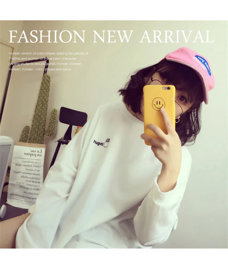 Camisetas Mujer осенние женские футболки корейский стиль Ulzzang Harajuku футболка с принтом в стиле хип-хоп женские свободные топы с длинными рукавами